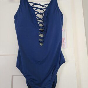 Lilly Pulitzer Navy Isle Lattice one-piece Swimsuit Size 6